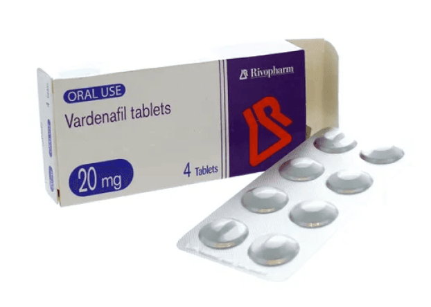 Vardenafil (generic Levitra®) 20mg box with blister pack