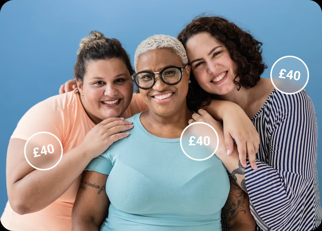 Three happy customers