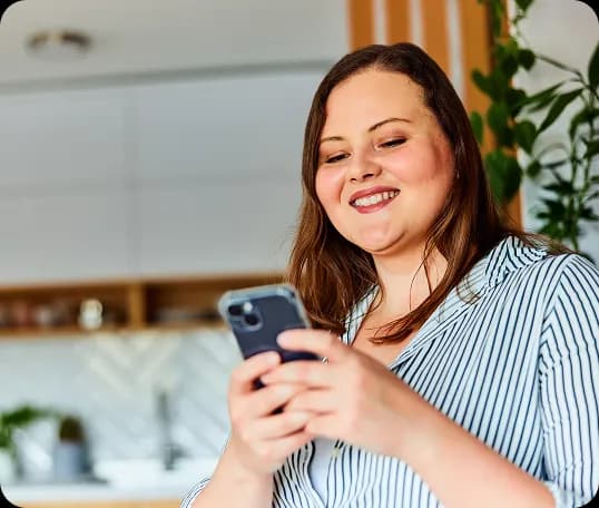 Woman holding phone